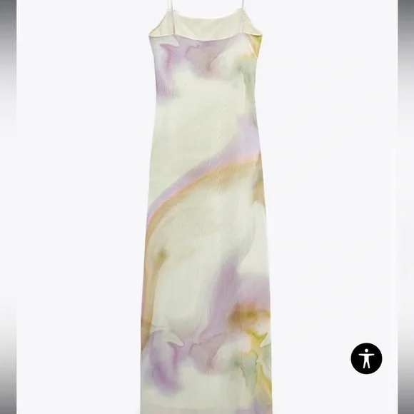 Green purple Tie dye tulle Zara summer dress - Picture 6 of 11